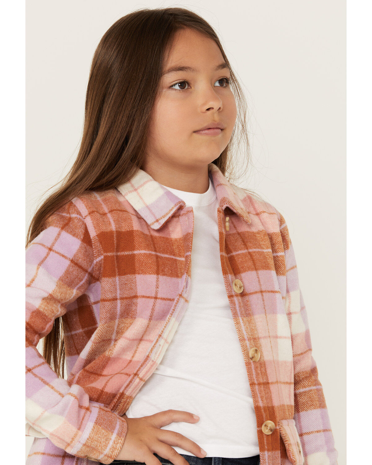 Shyanne Girls' Plaid Print Shacket