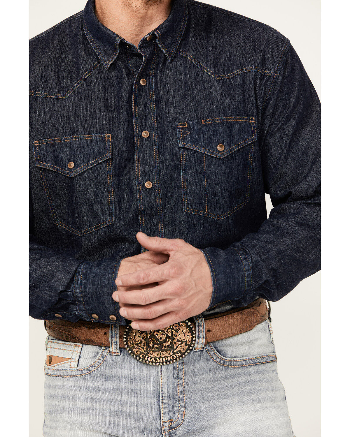 Ariat Men's Classic Denim Long Sleeve Snap Western Shirt