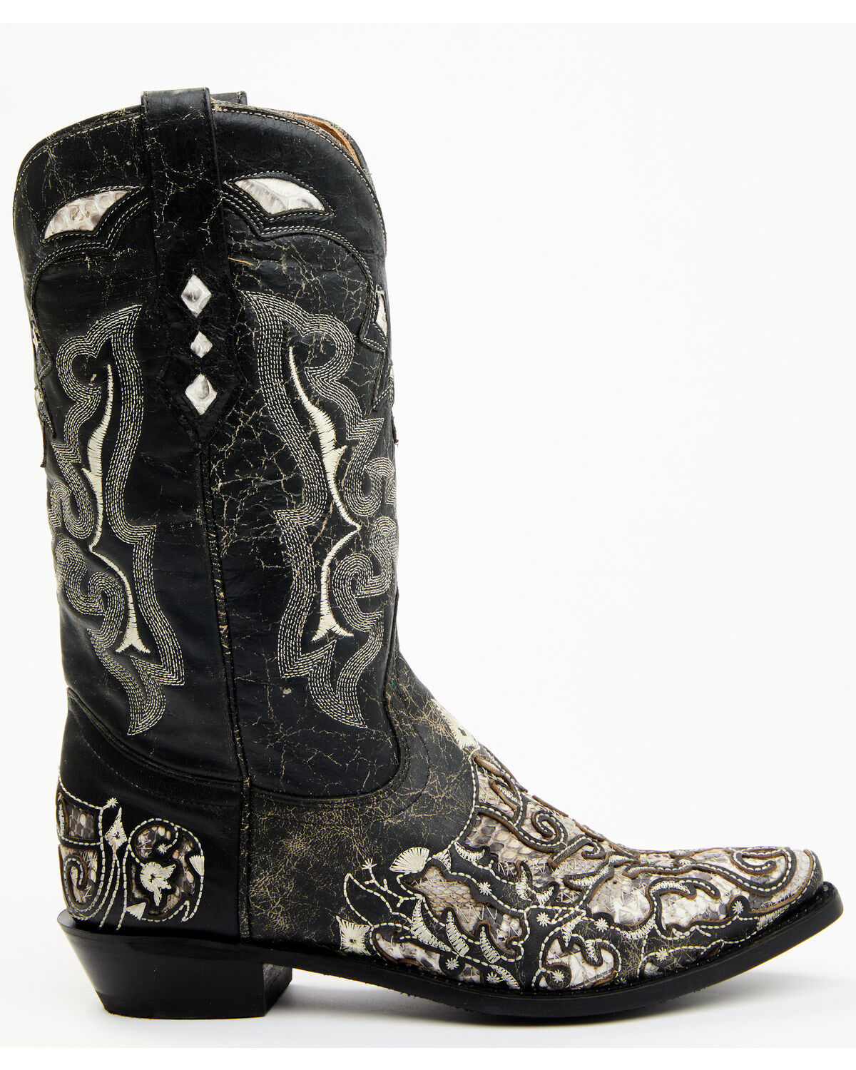 Corral Men's Exotic Python Skin Inlay Western Boots - Snip Toe