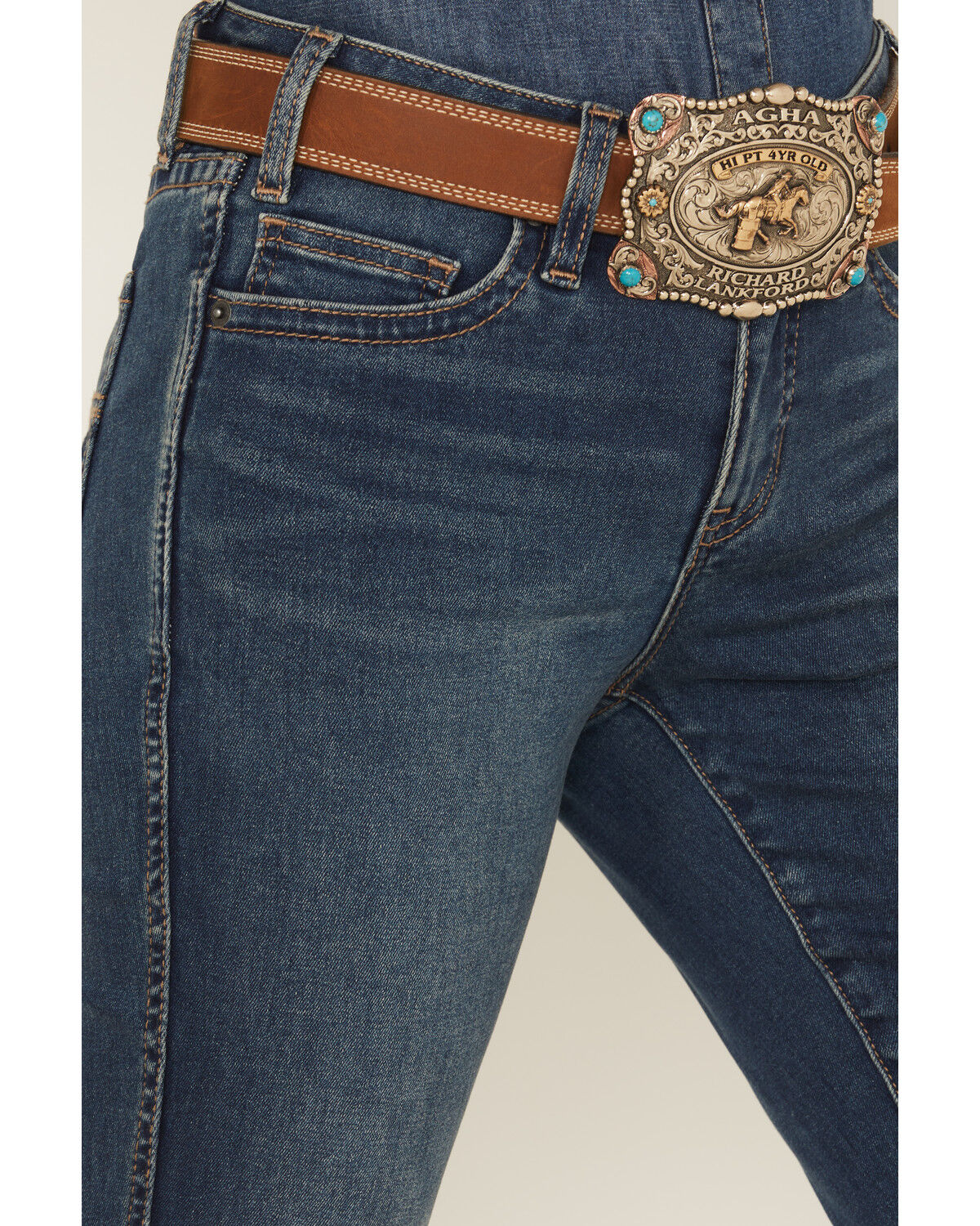 Rock & Roll Denim Women's Medium Wash Mid Rise Bootcut Stretch Denim Jeans