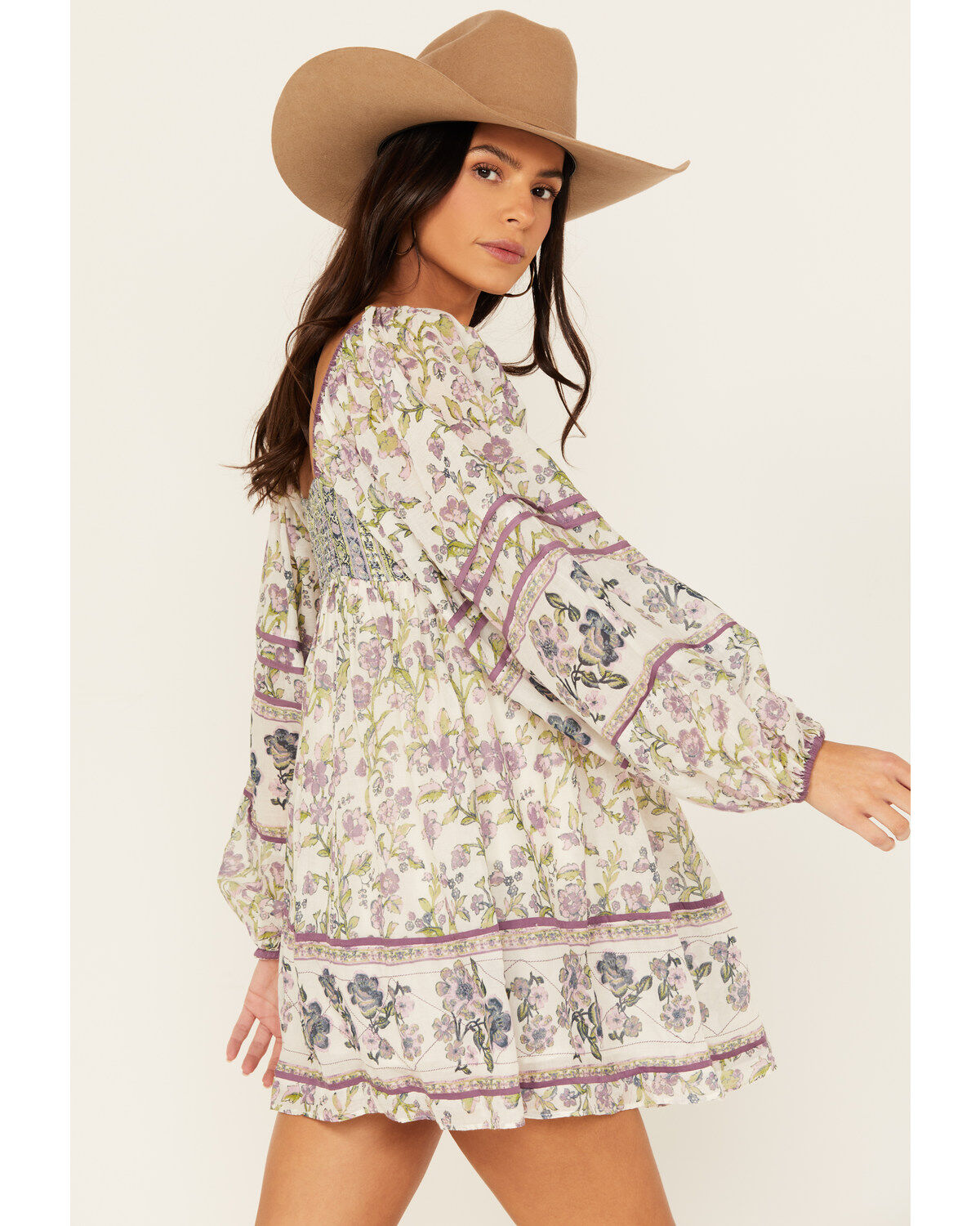 Free People Women's Border Endless Afternoon Long Sleeves Mini Dress