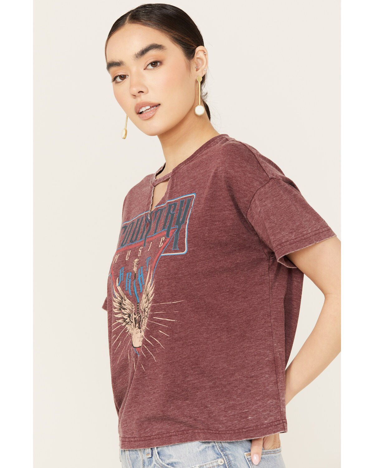 Ariat Women's Rock n Roll Keyhole Neck Short Sleeve Graphic Tee