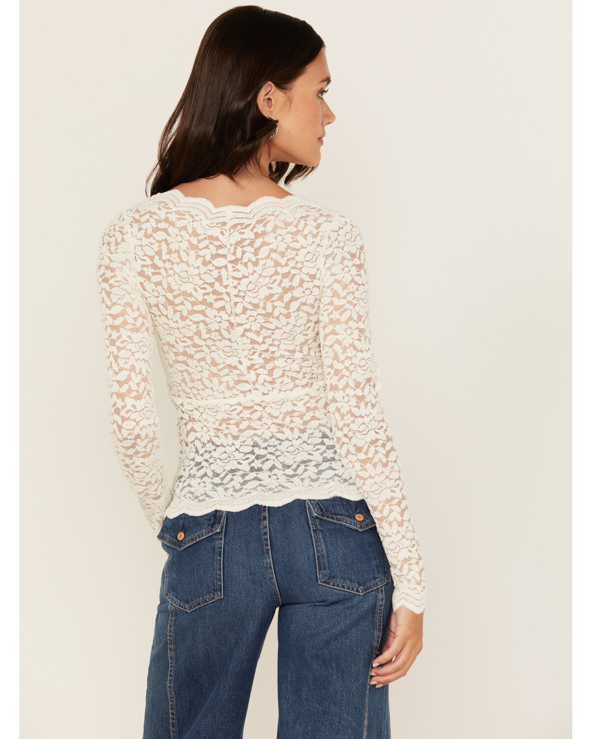 Shyanne Women's Solid Lace Long Sleeve Shirt