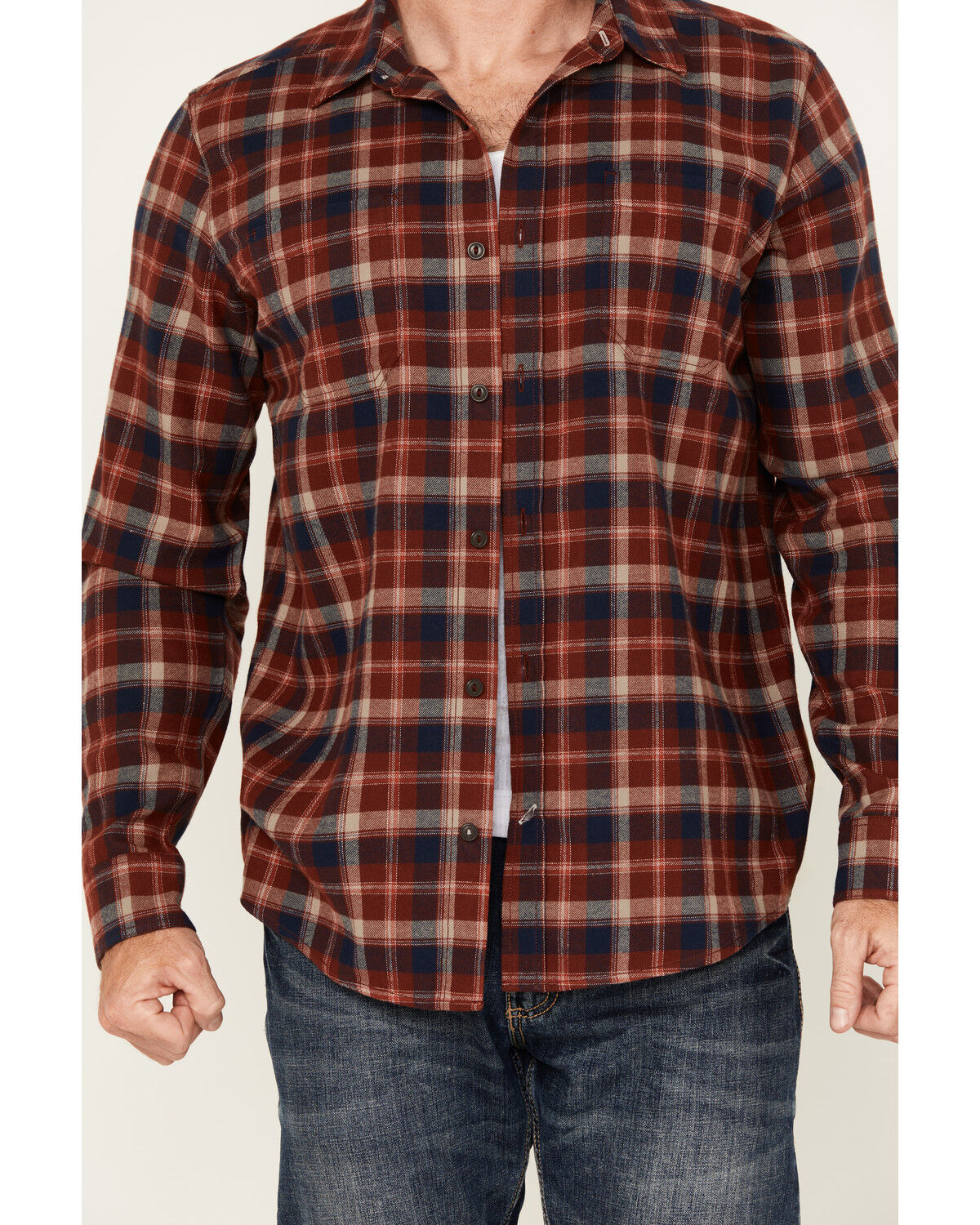 Brothers and Sons Men's Lane Plaid Print Long Sleeve Button-Down Western Shirt