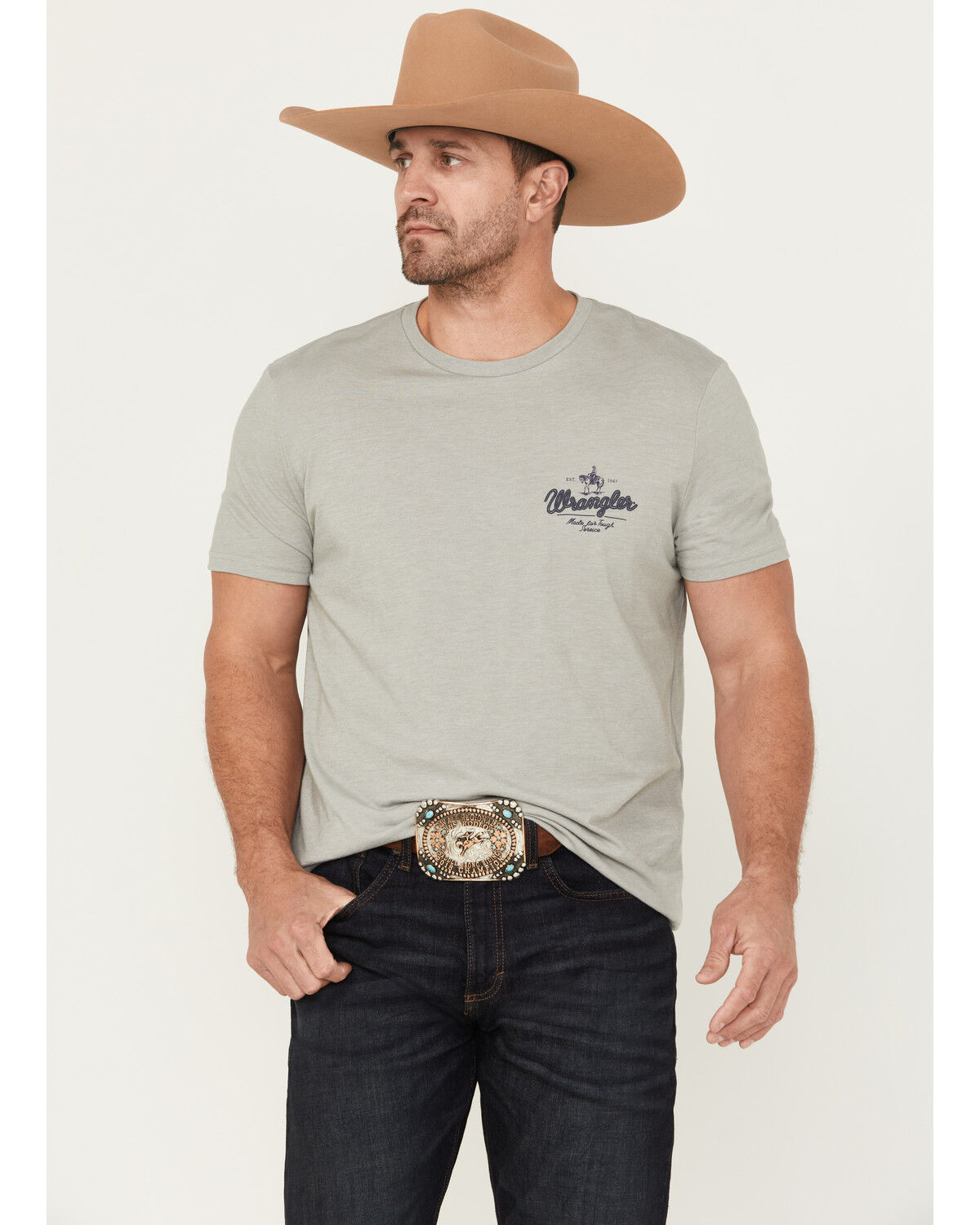 Wrangler Men's Hexagon Rope Logo Short Sleeve Graphic T-Shirt
