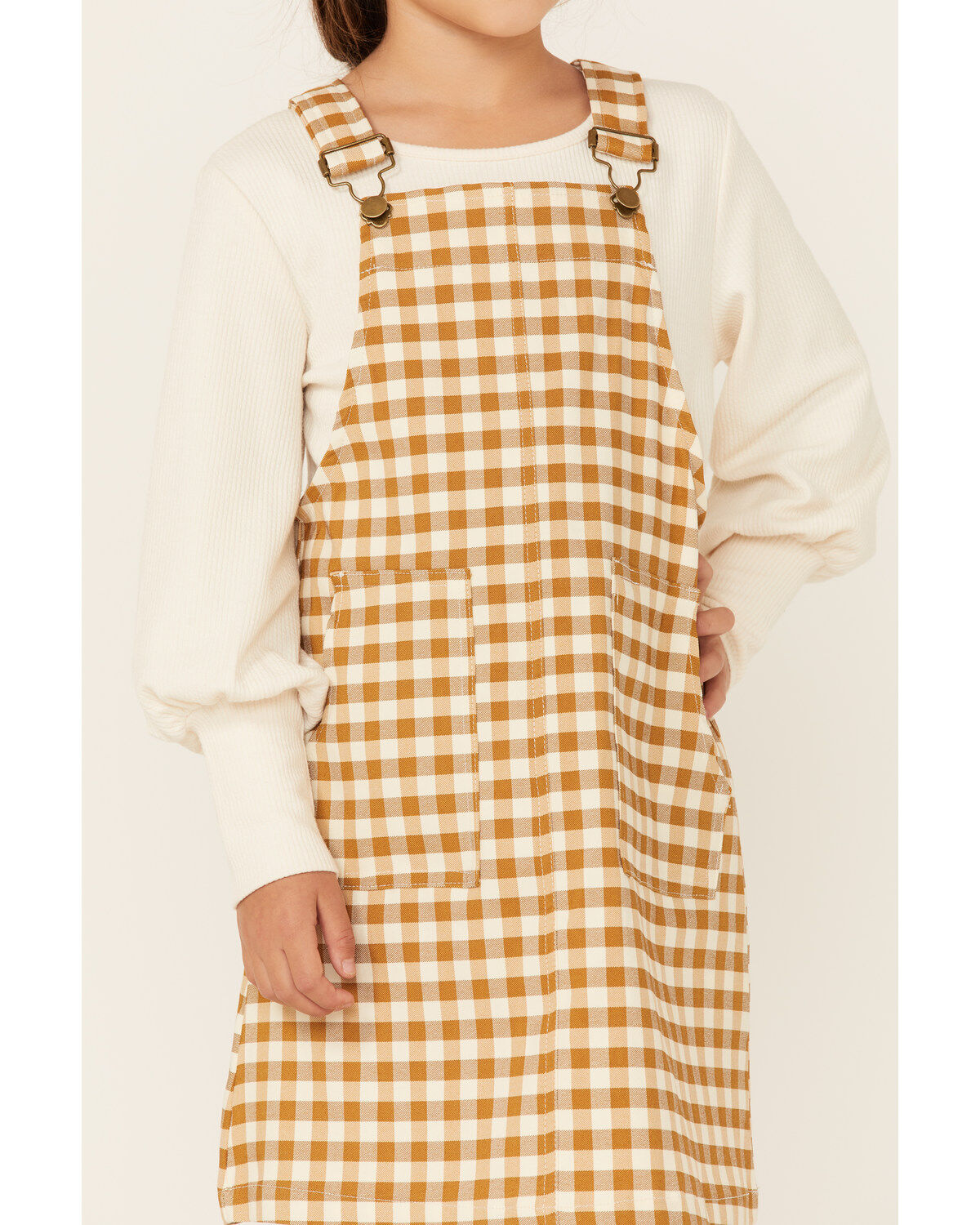 Hayden Girls' Checkered Overall Mini Dress