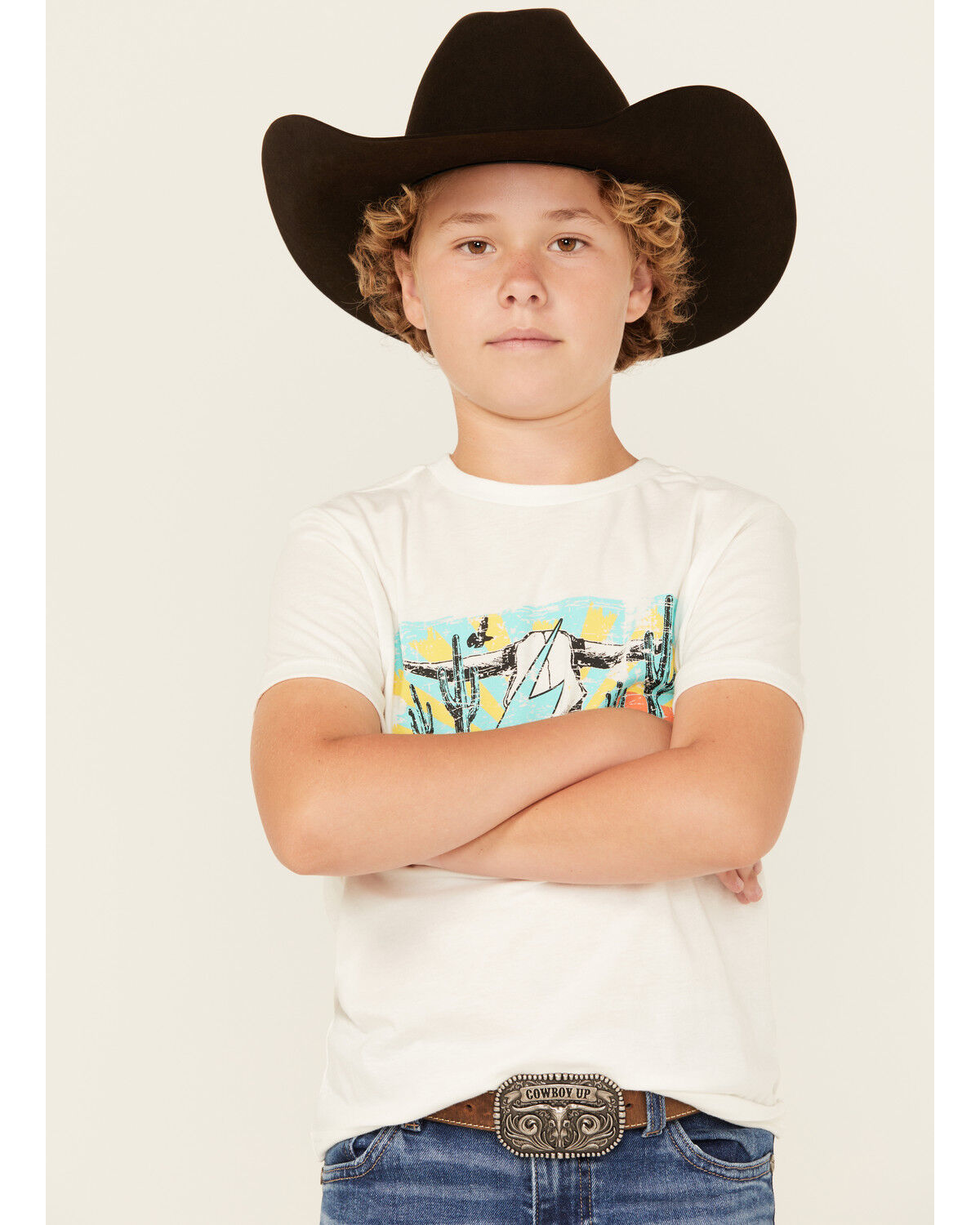 Rock & Roll Denim Boys' Lightning Bolt Short Sleeve Graphic T-Shirt