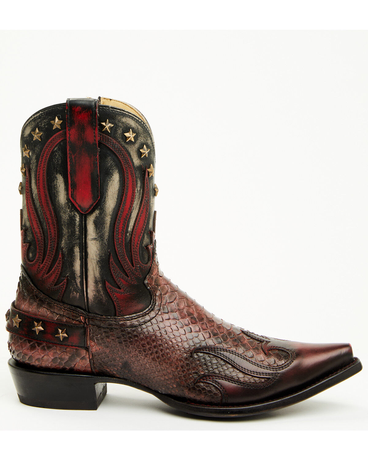 Corral Men's Exotic Python Studded Short Western Boots - Snip Toe