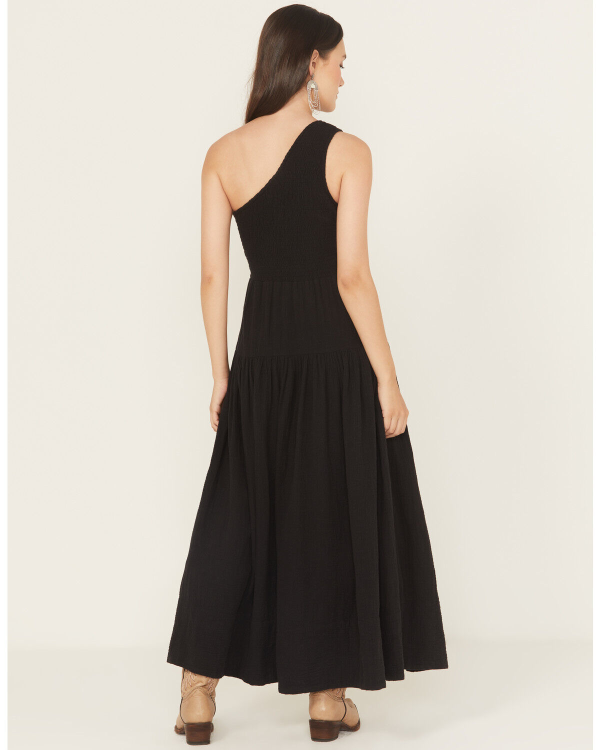 Revel Women's Solid One Shoulder Midi Dress