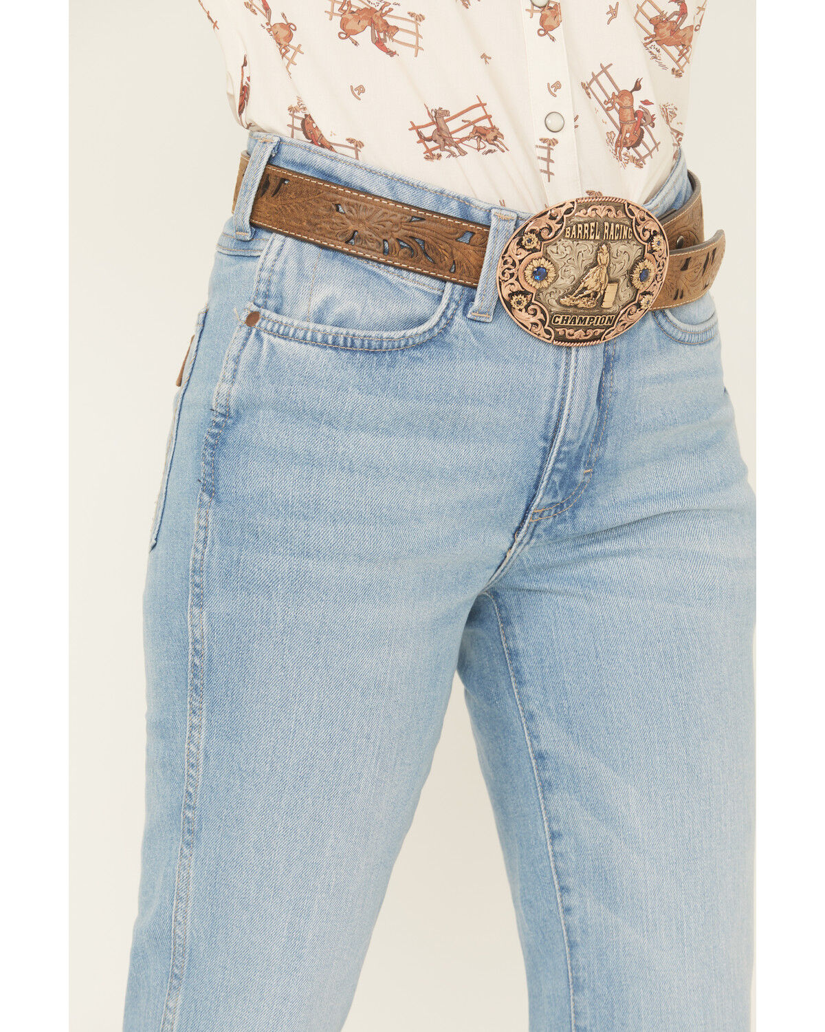 Wrangler Retro Women's Jordyn Medium Wash Mid Rise Bailey Trouser Stretch Denim Jeans