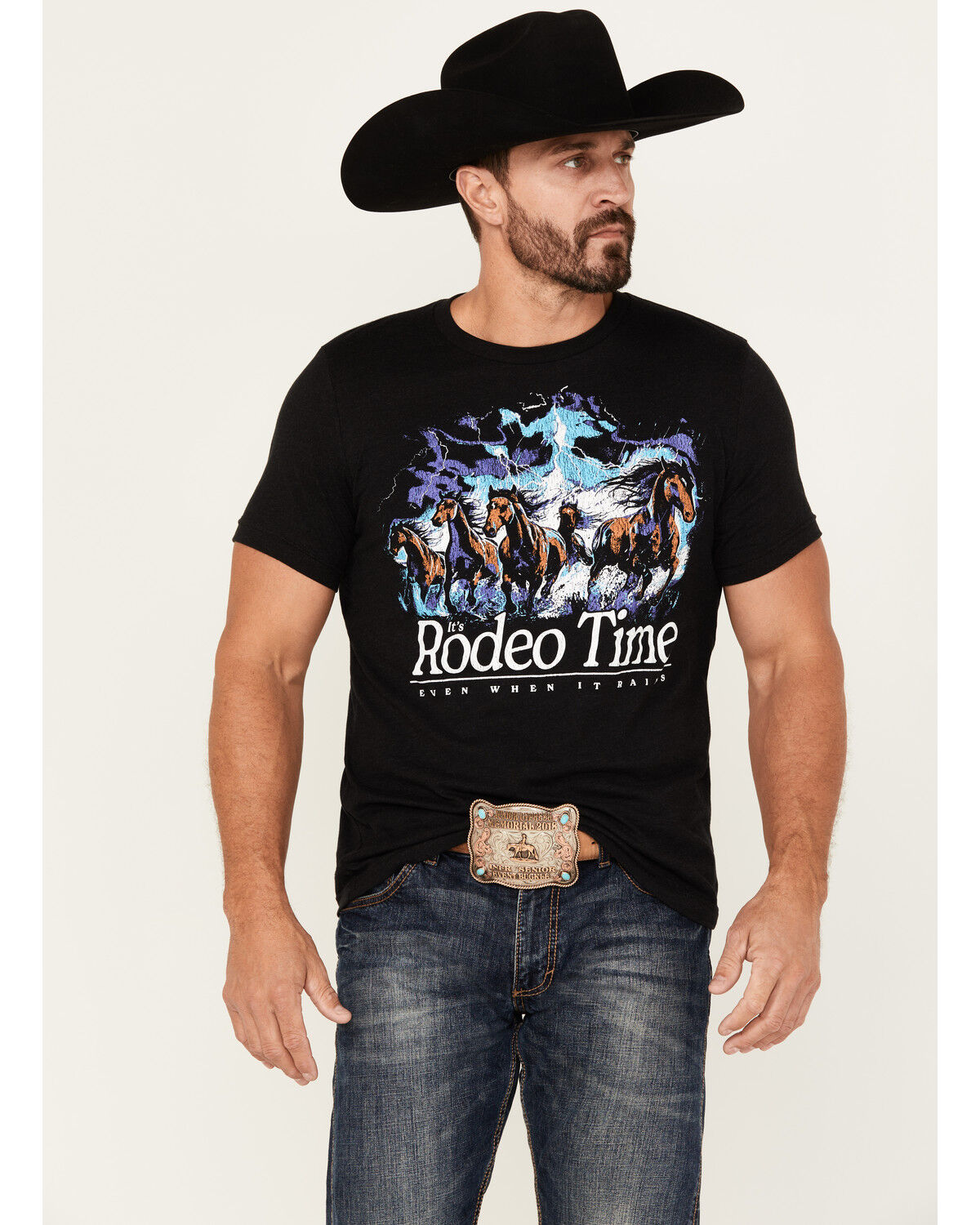 Rodeo Time Men's Even When It Rains Short Sleeve Graphic T-Shirt