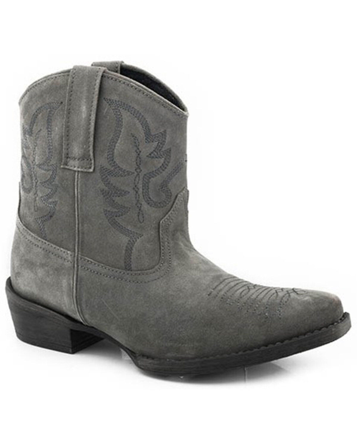 Roper Women's Dusty II Cow Suede Western Booties - Snip Toe