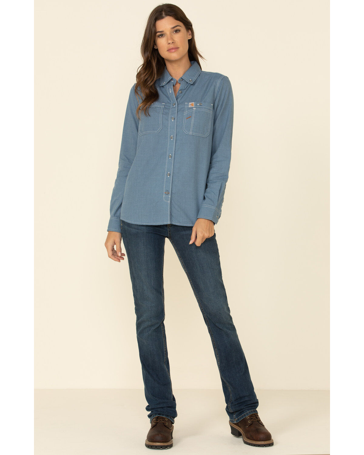 Carhartt Women's FR Force Lightweight Button Front Long Sleeve Shirt