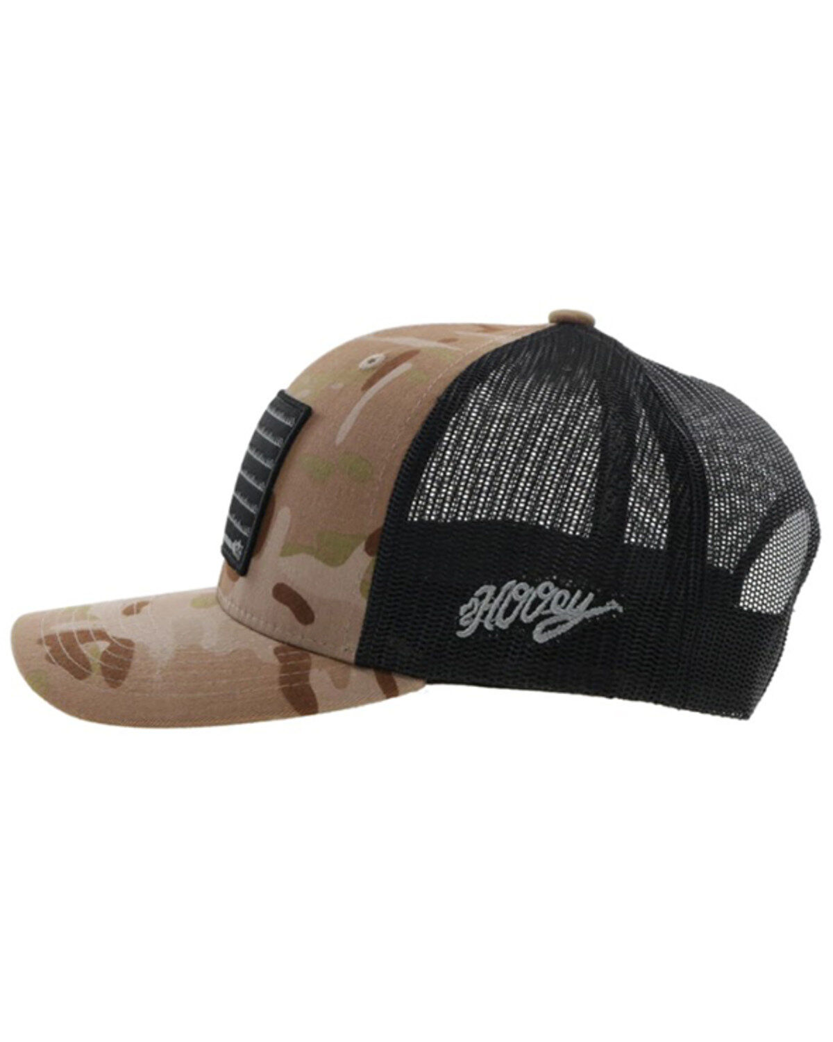 Hooey Men's Camo Liberty Roper Flag Patch Trucker Cap