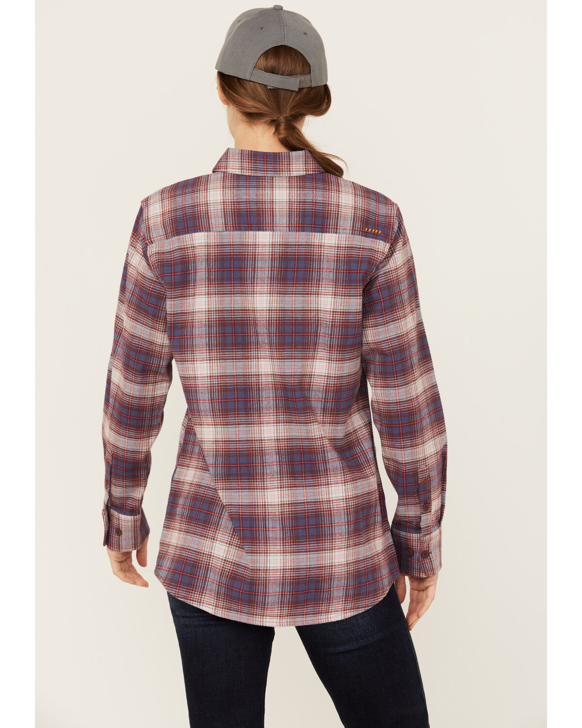 Ariat Women's Rebar Plaid Print DuraStretch Long Sleeve Button-Down Flannel Work Shirt