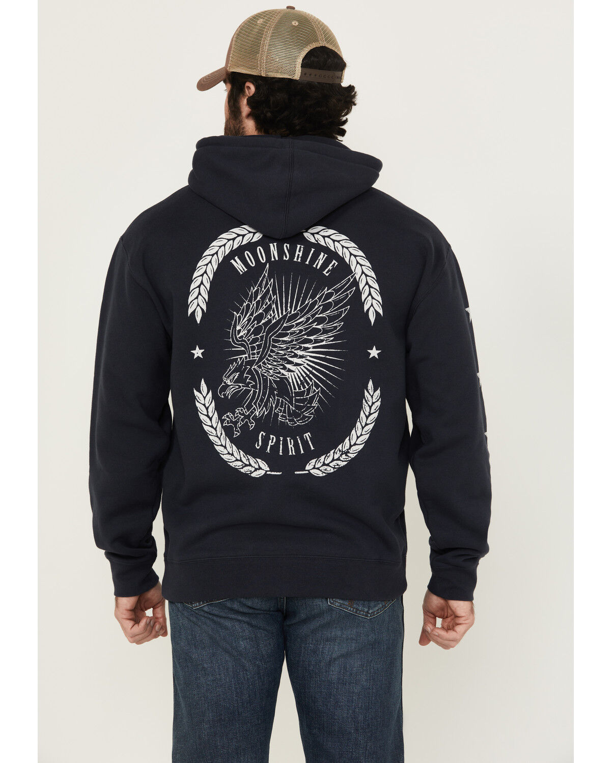 Moonshine Spirit Men's Eagle Star Graphic Hooded Sweatshirt