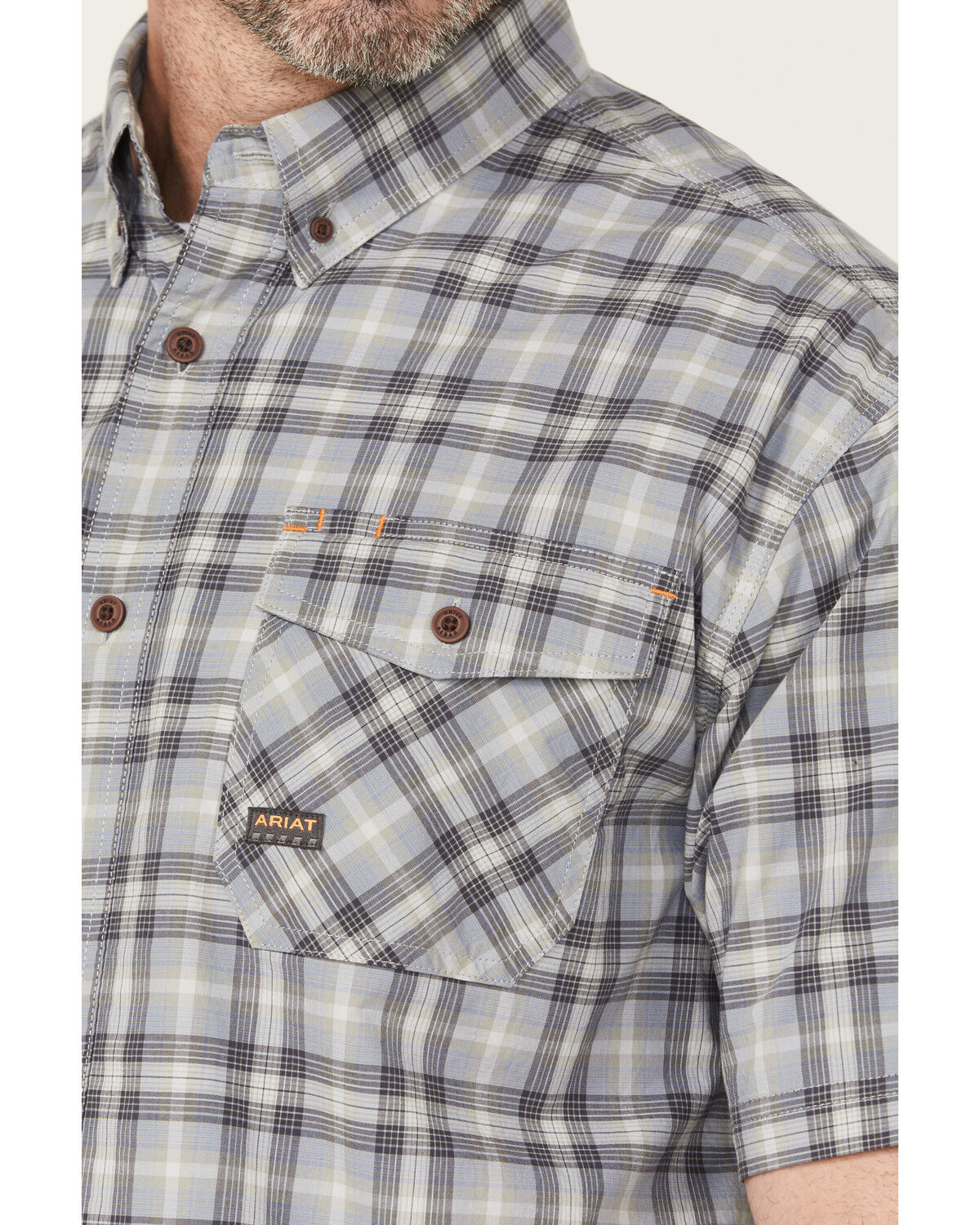 Ariat Men's Rebar Made Tough Short Sleeve Button-Down Stretch Work Shirt