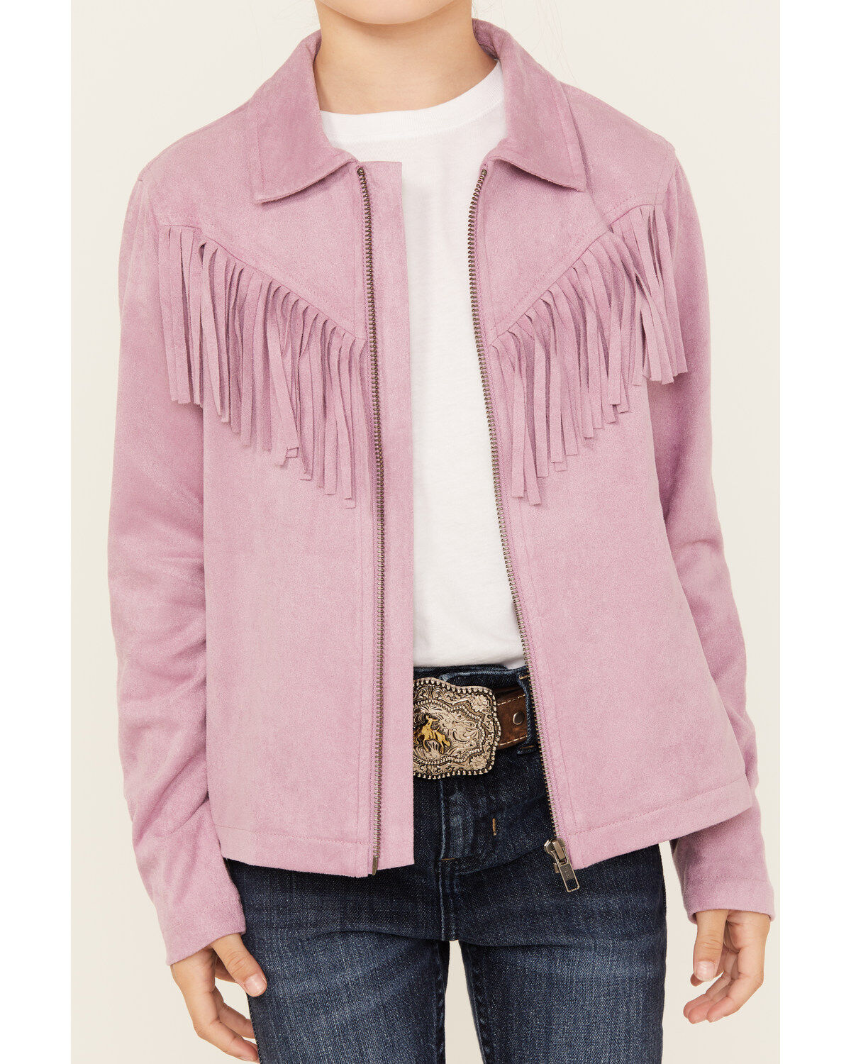 Shyanne Girls' Faux Suede Fringe Jacket
