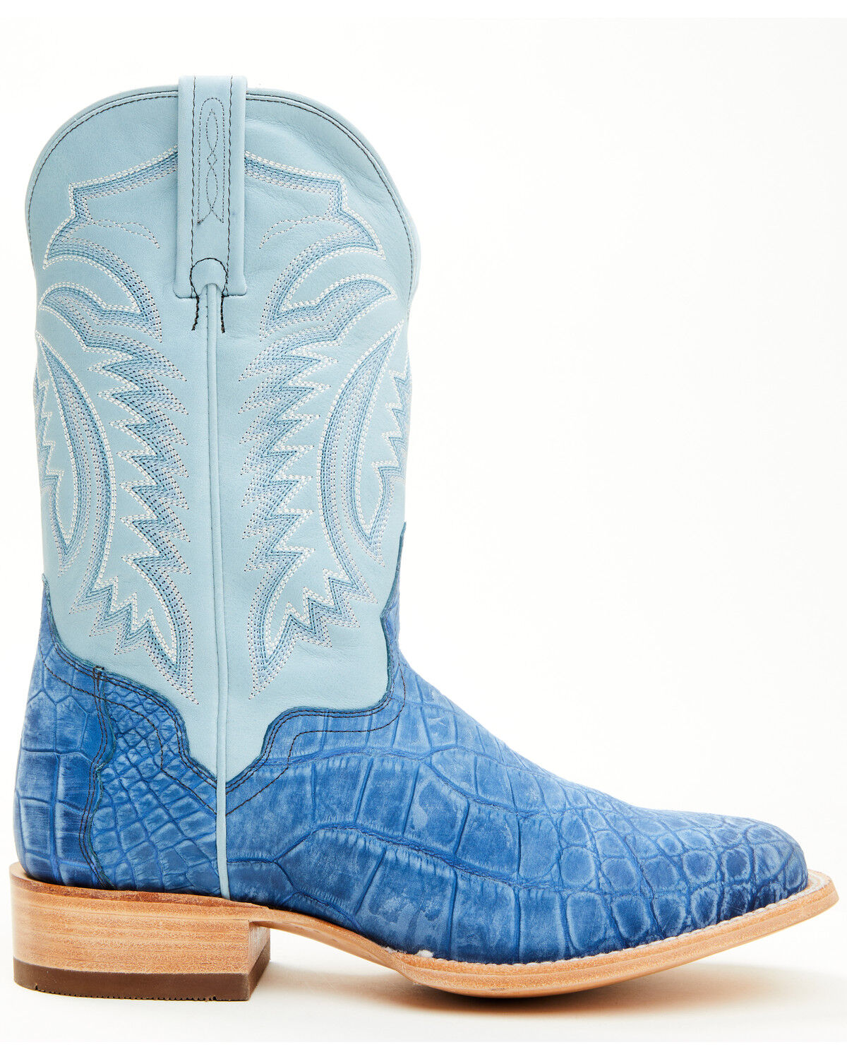 El Dorado Men's Exotic American Alligator Western Boots - Broad Square Toe