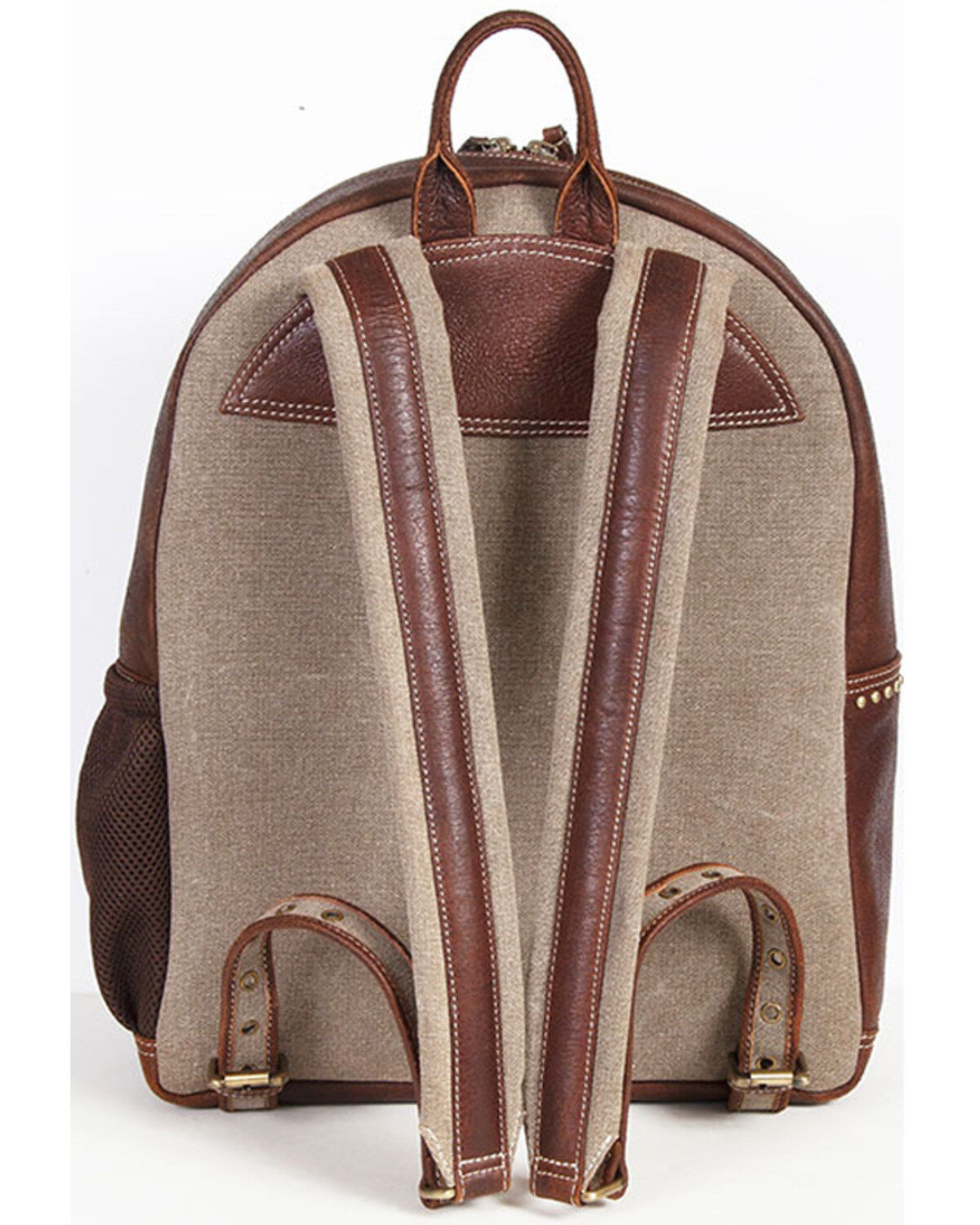 Scully Canvas and Leather Studded and Floral Embroidered Backpack