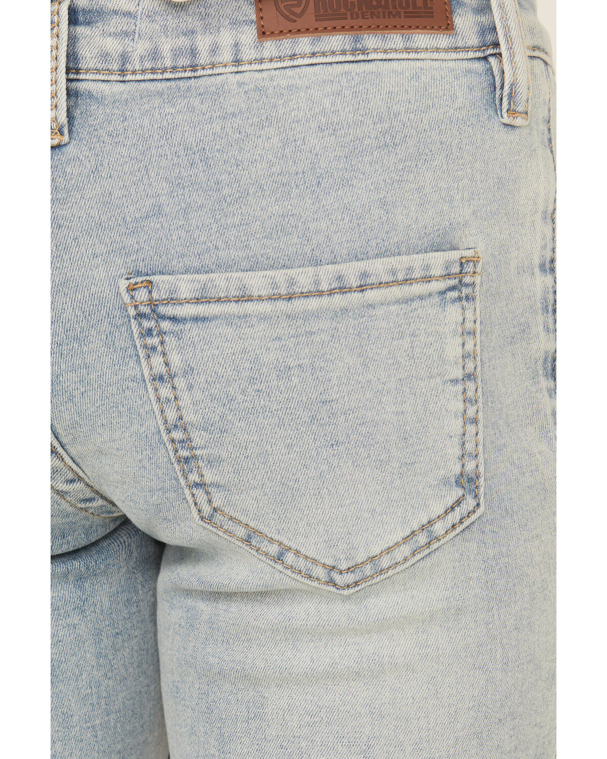 Rock & Roll Denim Girls' Light Wash Smile Pocket Denim Trousers