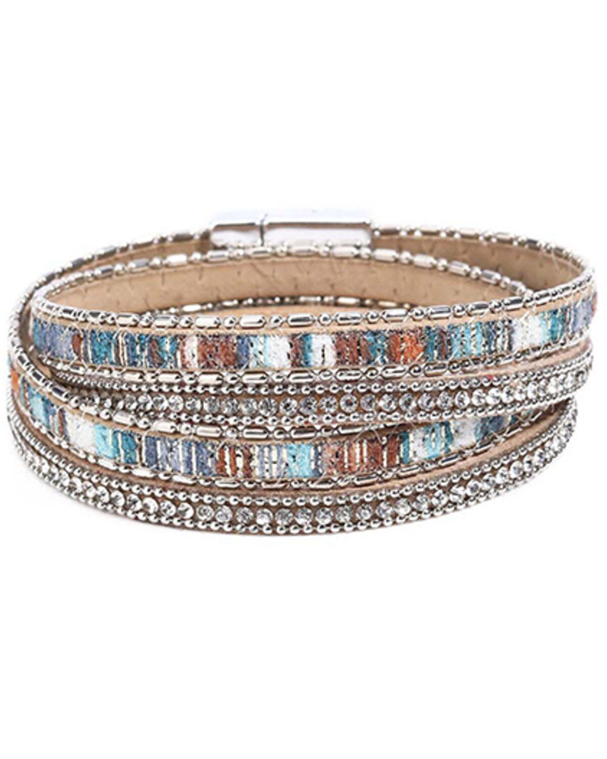 Shyanne Women's Silver Magnetic Wrap Bracelet