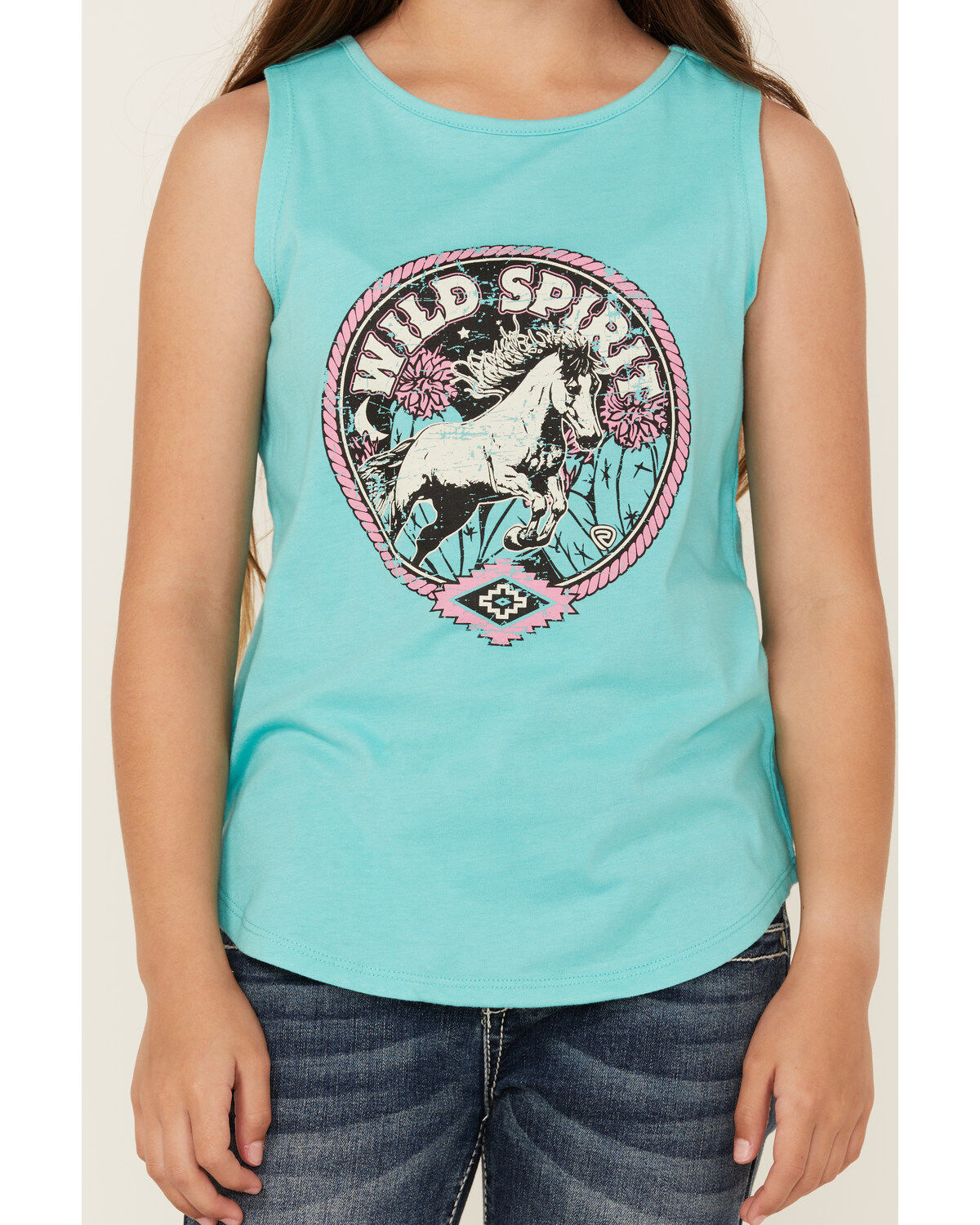 Rock & Roll Denim Girls' Horse Graphic Tank Top