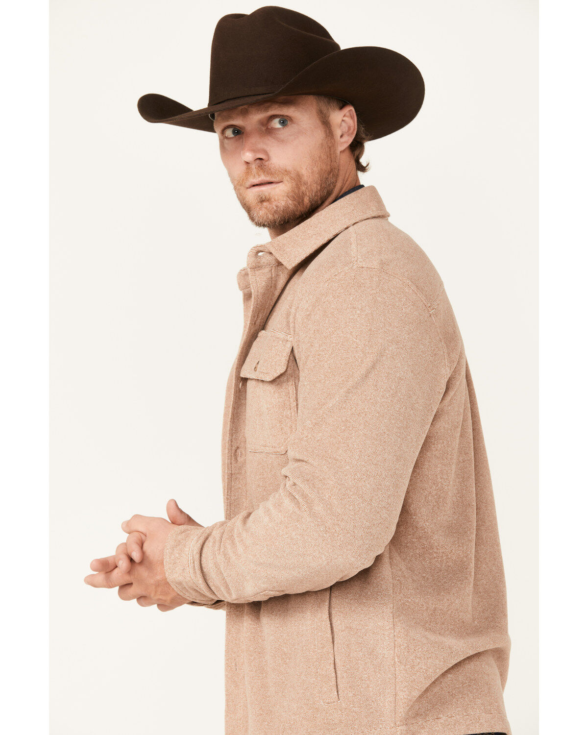 Cinch Men's Polar Fleece Long Sleeve Button-Down Shirt
