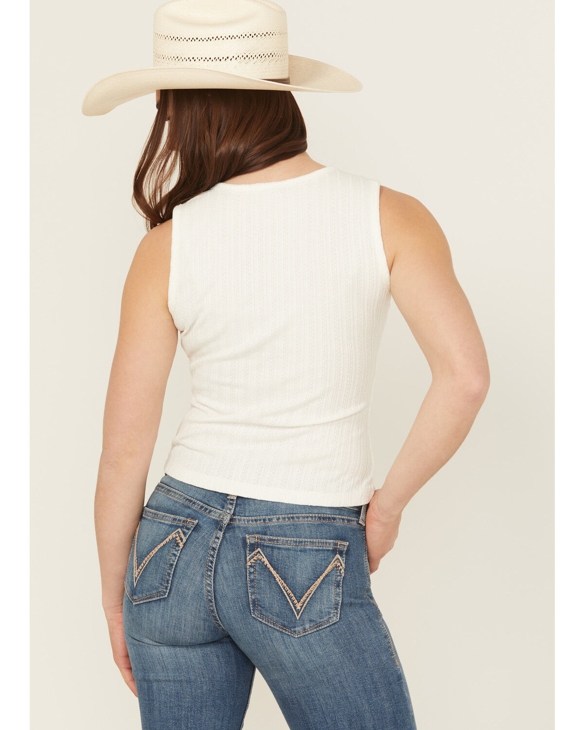 Shyanne Women's Pointelle Rib Knit Tank Top