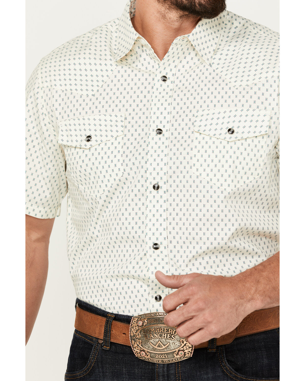 Gibson Trading Co Men's Holden Geo Print Short Sleeve Snap Western Shirt