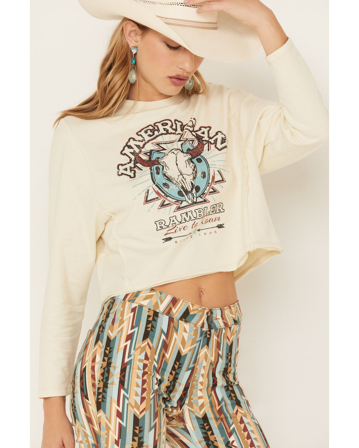 Rock & Roll Denim Women's American Rambler Graphic Long Sleeve Tee