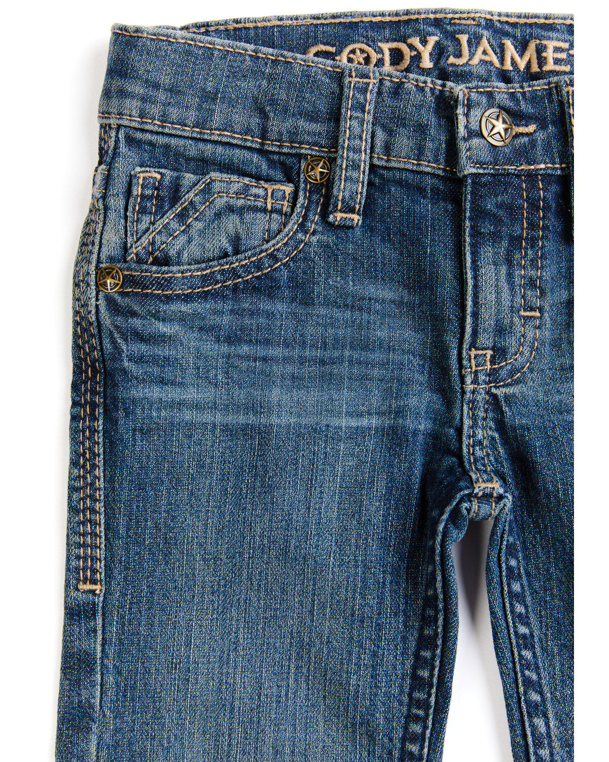 Cody James Toddler Boys' Saguaro Dark Wash Mid Rise Stretch Slim Bootcut Jeans