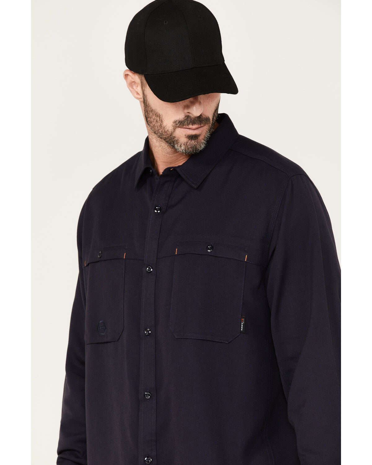 Hawx Men's FR Vented Solid Long Sleeve Button-Down Work Shirt