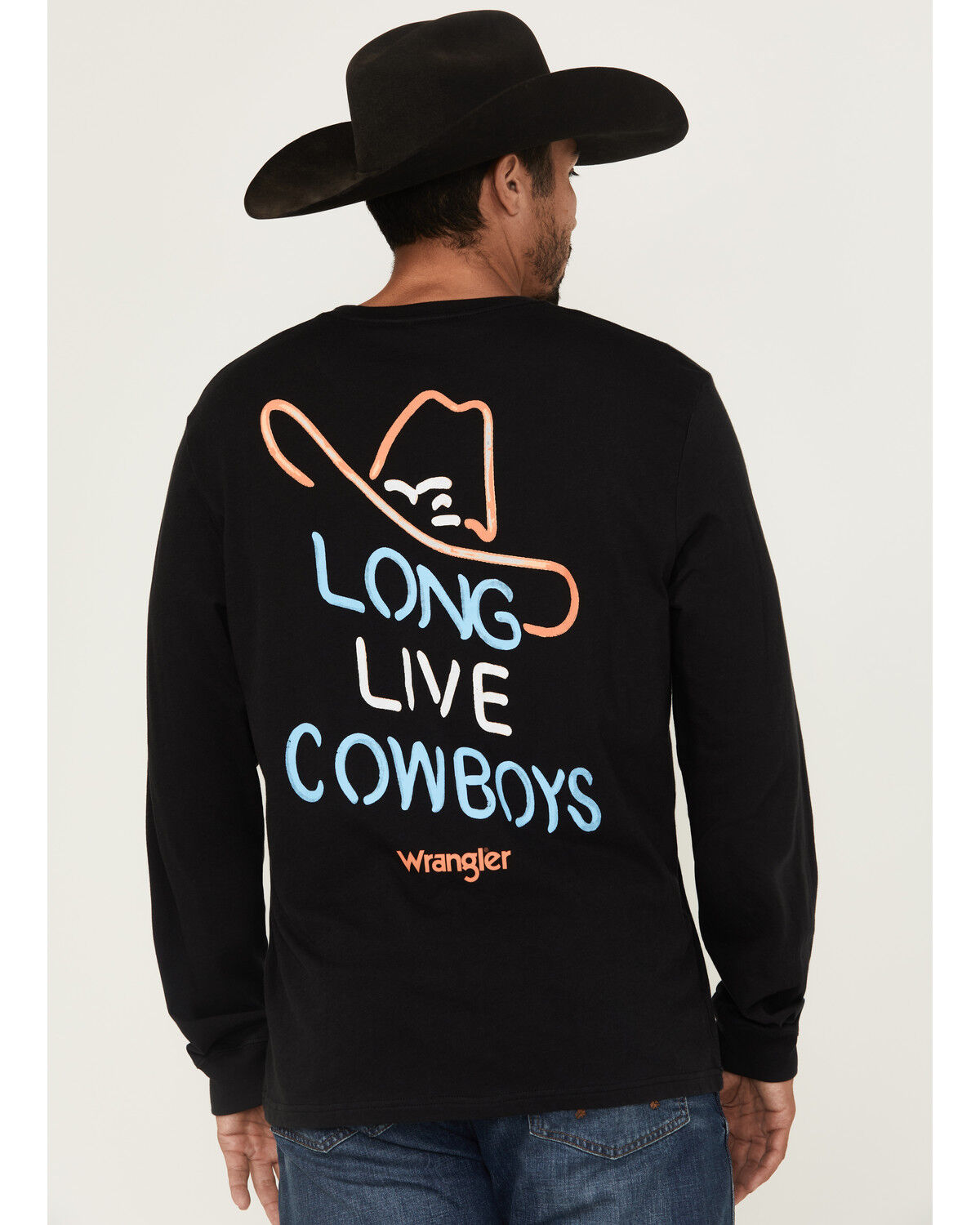 Wrangler Men's Long Live Cowboys Long Sleeve Graphic T-Shirt