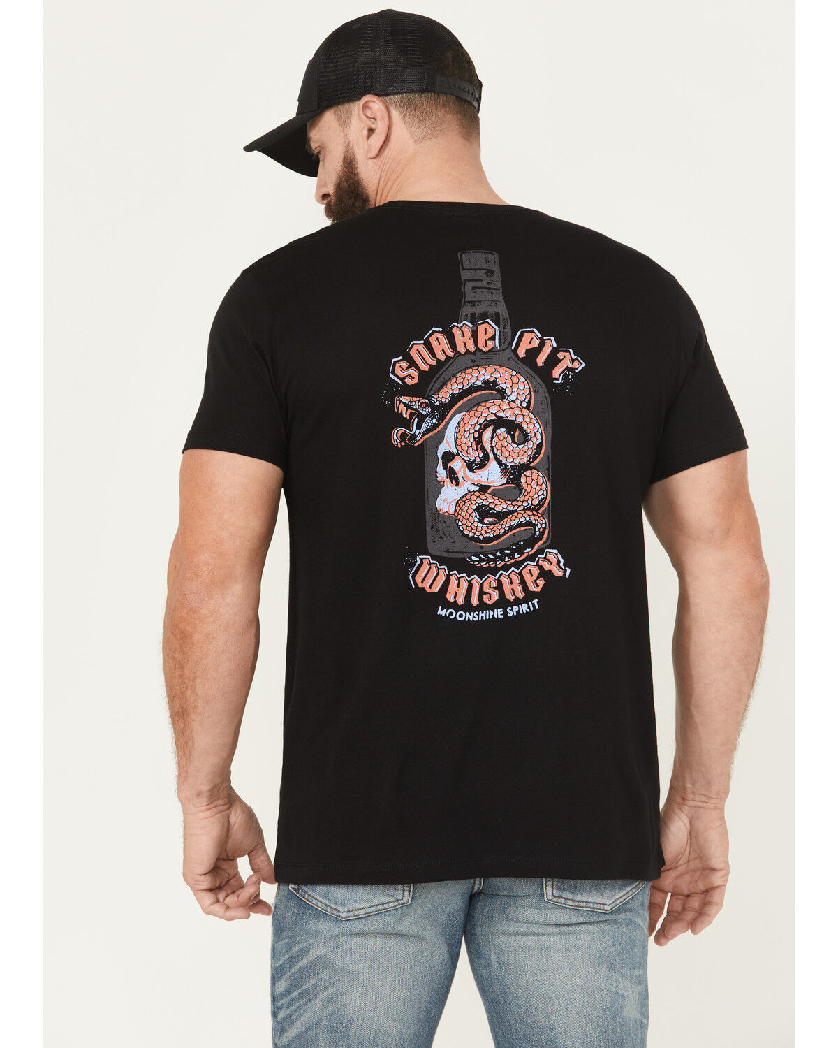 Moonshine Spirit Men's Snake Pit Whiskey Short Sleeve Graphic T-Shirt
