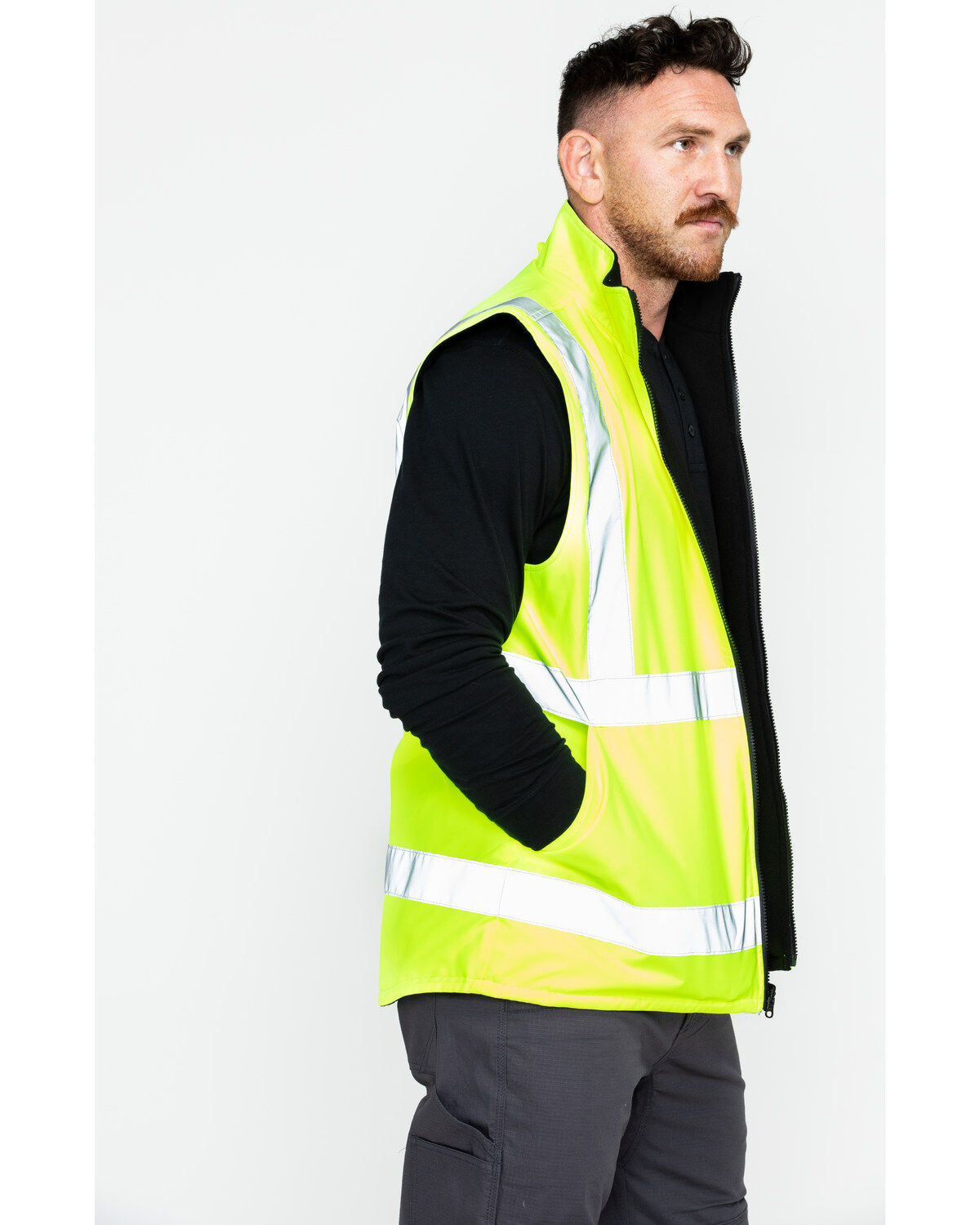 Hawx Men's Reversible Hi-Vis Reflective Work Vest - Big & Tall