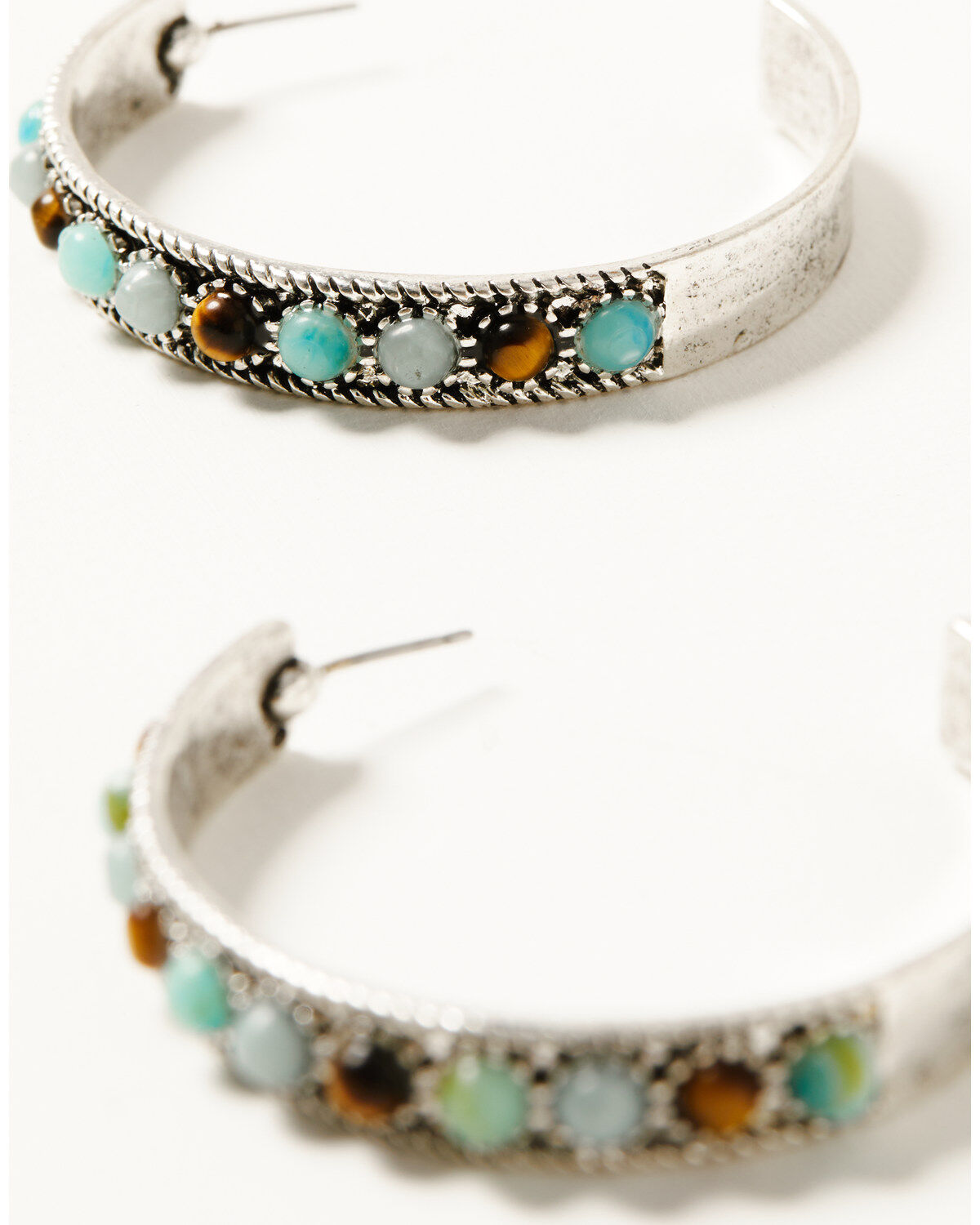 Shyanne Women's Juniper Sky Gem Hoop Earrings