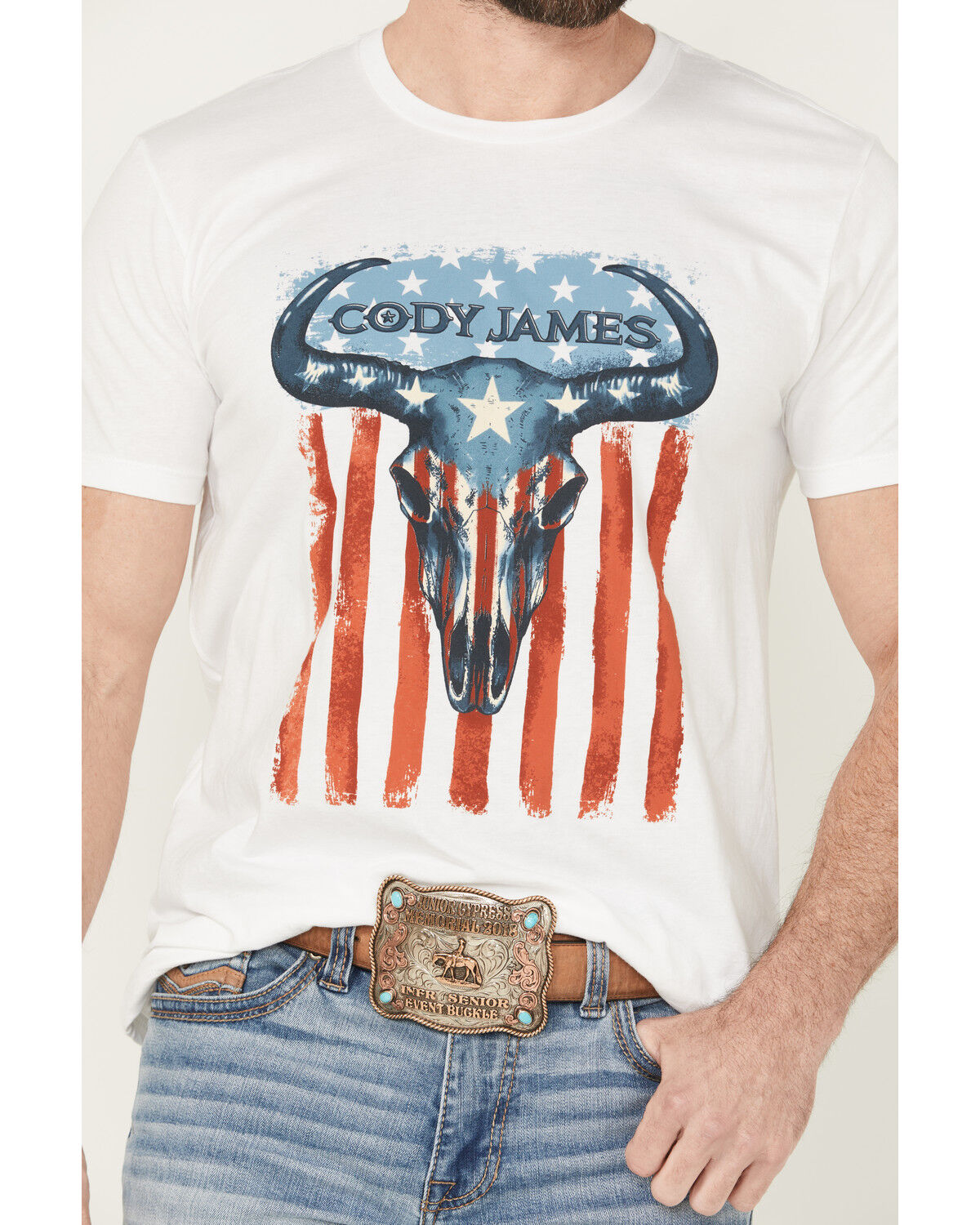 Cody James Men's Heritage Steer Skull Short Sleeve Graphic T-Shirt