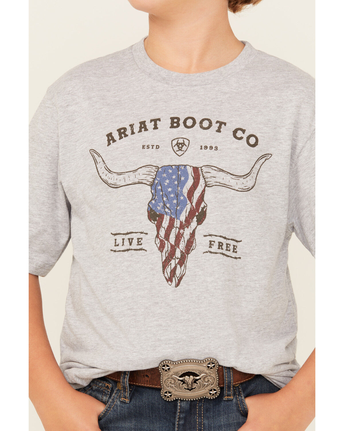 Ariat Boys' Steerhead Americana Short Sleeve Graphic T-Shirt