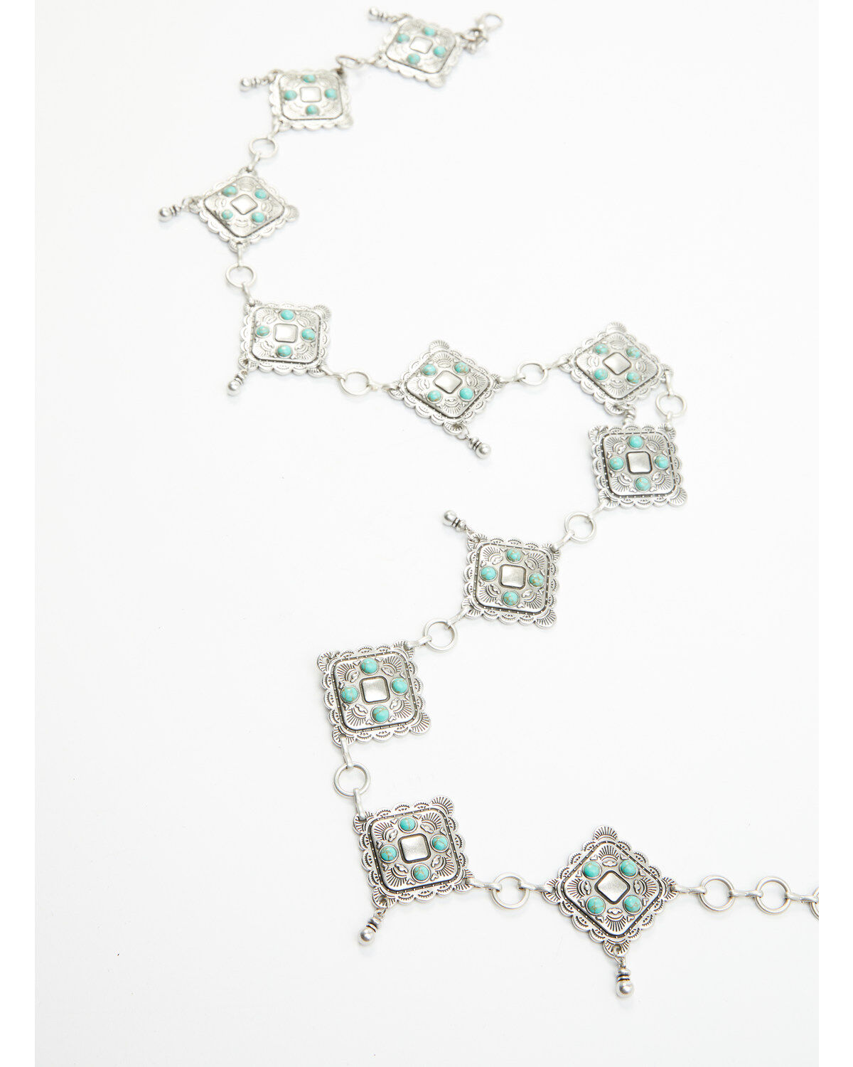 Shyanne Women's Diamond Turquoise Chain Concho Belt