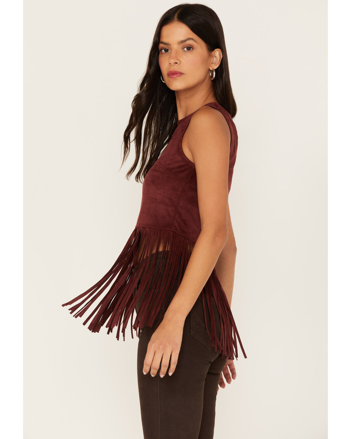 Shyanne Women's Faux Suede Fringe Tank Top