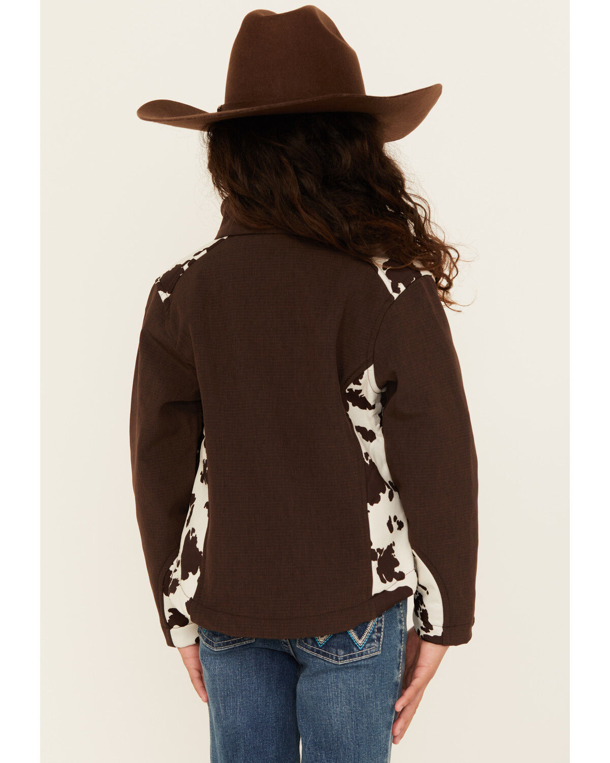 Cowgirl Hardware Girls Cow Print Softshell Jacket