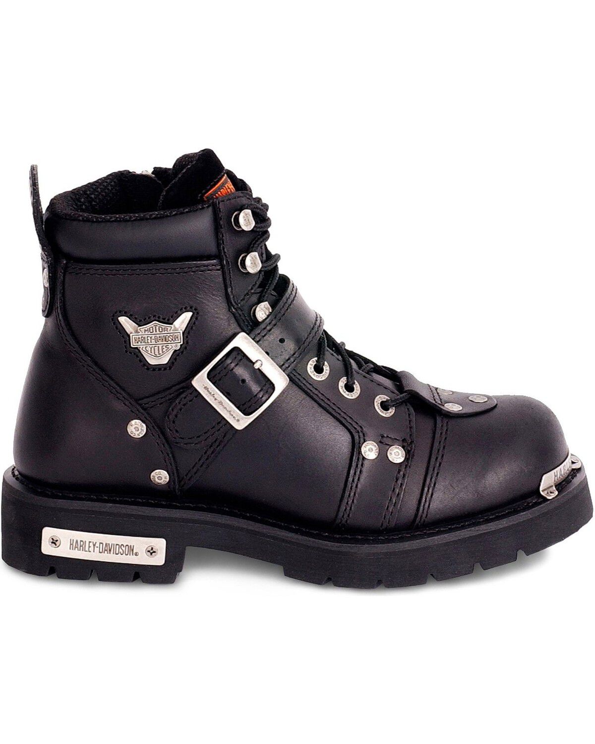 Harley Davidson Brake Buckle Motorcycle Boots - Round Toe