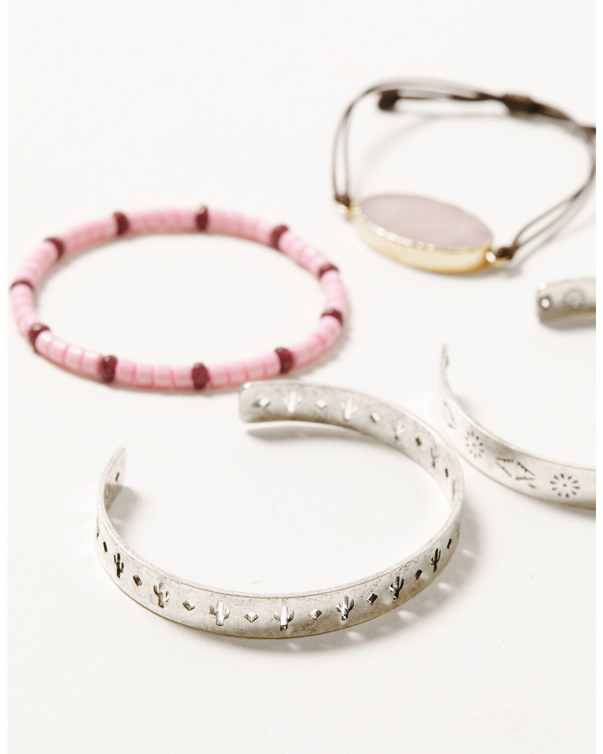 Shyanne Women's Agate Stone & Cactus 4pc Bracelet Set