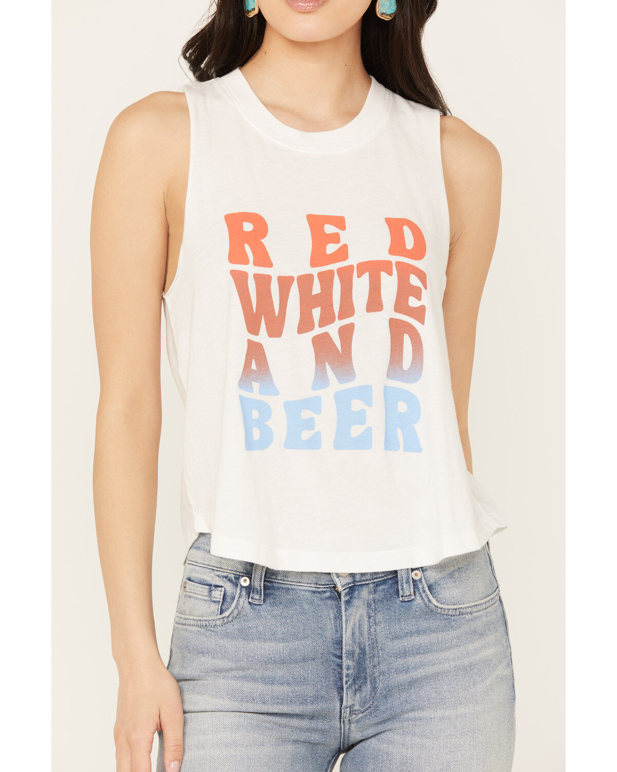 White Crow Women's Red, White and Beer Graphic Tank