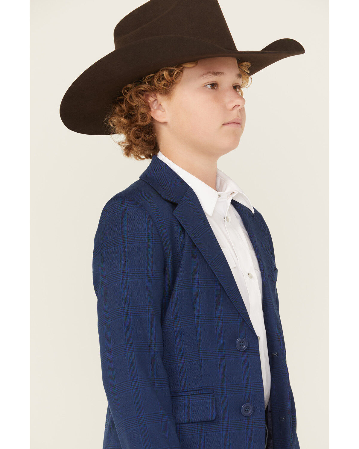 Rock & Roll Denim Boys' Plaid Print Blazer