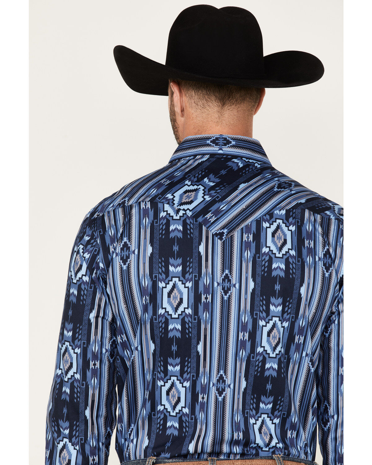 Rock & Roll Denim Men's Southwestern Stretch Long Sleeve Snap Shirt