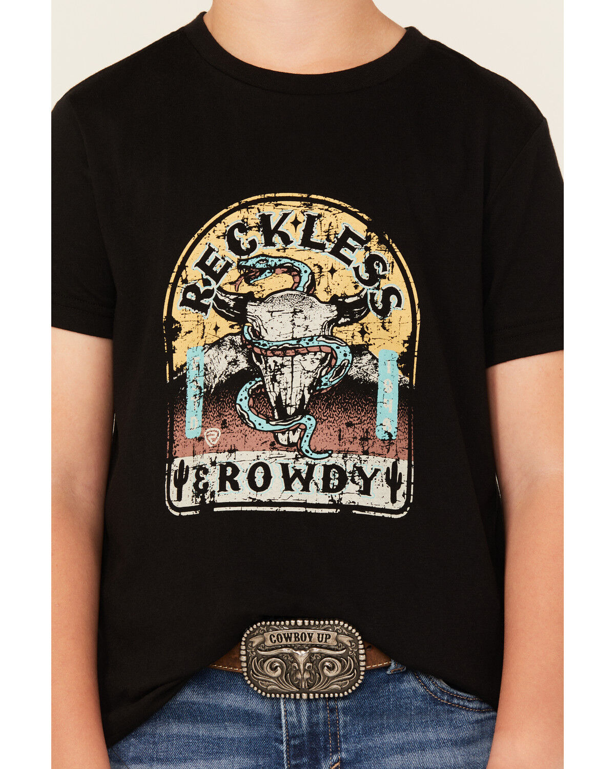 Rock & Roll Denim Boys' Reckless Rowdy Short Sleeve Graphic T-Shirt
