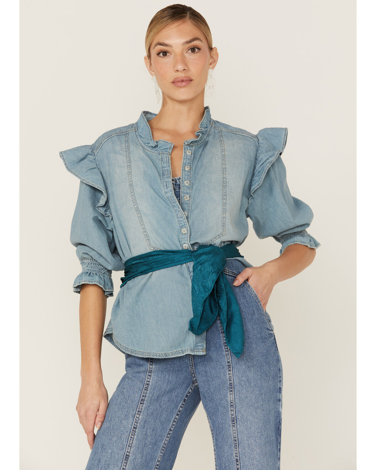 Free People Women's Louise Denim Top