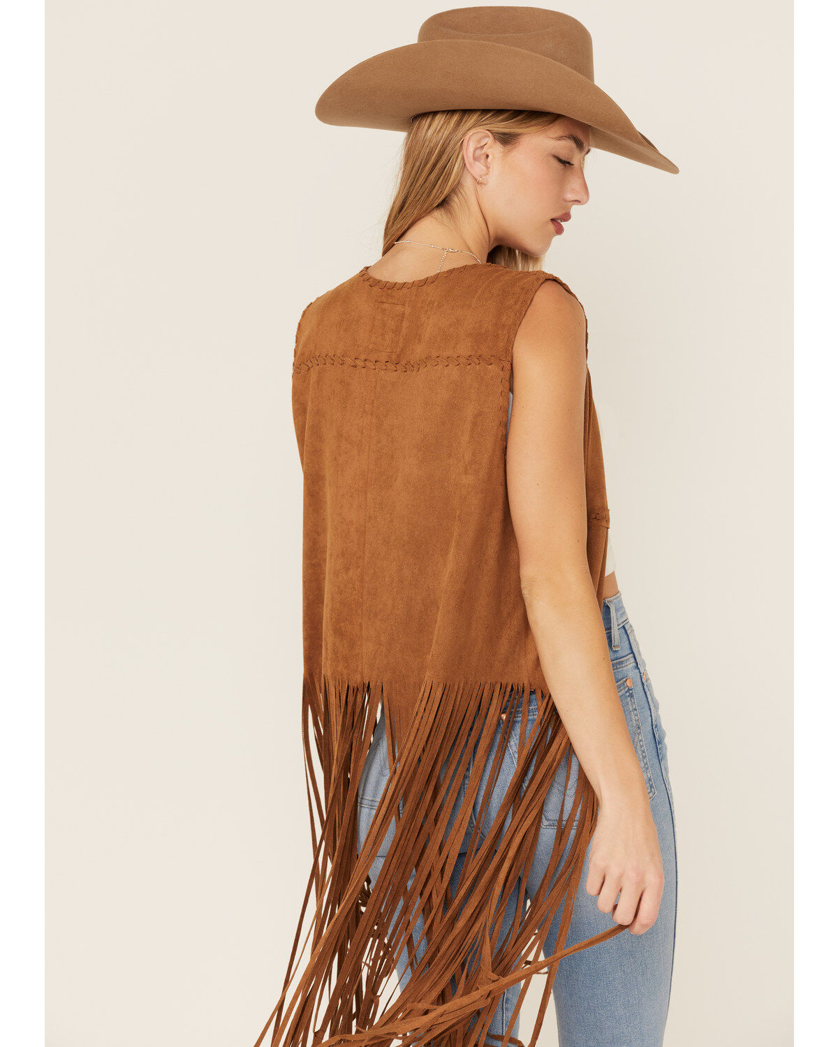Fornia Women's Suede Fringe Vest